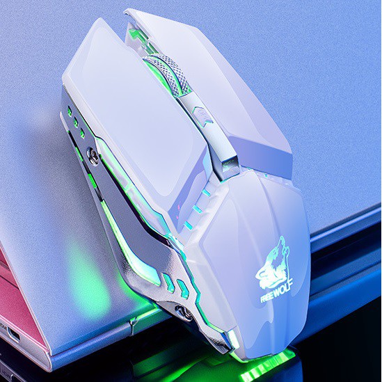 Chuột chuyên Game không dây pin sạc FreeWolf X11 - Led 7 màu tự chuyển