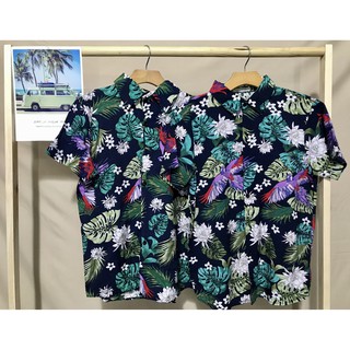 Áo Sơ Mi Hawaii Chim Vẹt Đen (Ảnh THẬT)