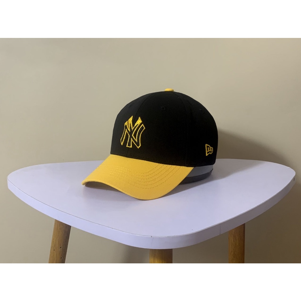 Nón kết Mũ lưỡi trai NY Đen Mix Vàng logo thêu dành cho mọi lứa tuổi Free size
