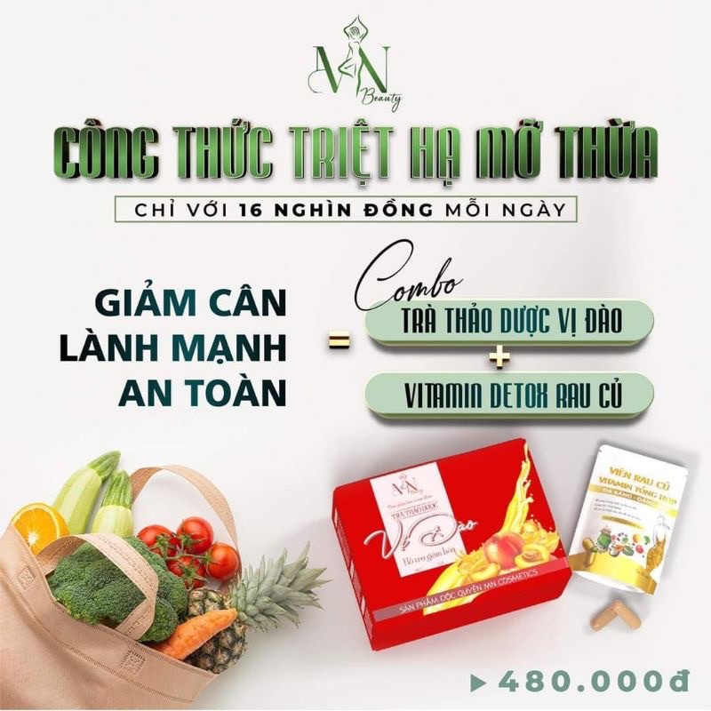 Một hộp trà giảm cân thảo dược vị đào- trà giảm cân an toàn (HÀNG CHÍNH HÃNG)