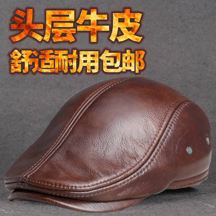 Mũ Da Bò Giữ Ấm Thời Trang Thu Đông Cho Nam Trung Niên
