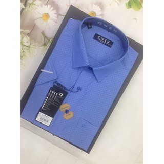 Áo sơ mi nam cộc tay Owen KẺ CARO XANH mới nhất 2020 Ba20605N