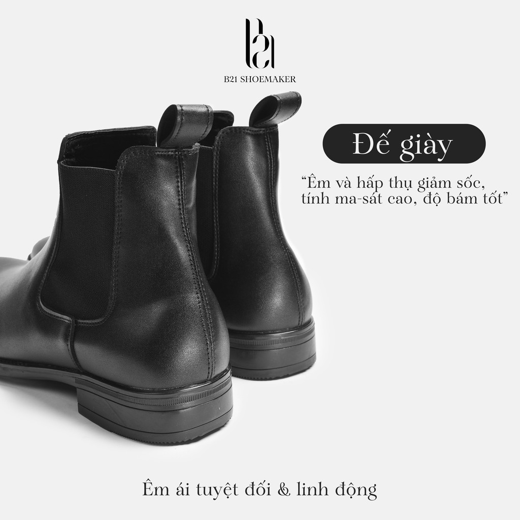 Giày Tây Nam Chelsea Boot B21 Shoemaker Cổ Cao Da PU Loại 1 Đi Trên 6 Tháng Công Sở Tăng Chiều Cao Classic Full Box | BigBuy360 - bigbuy360.vn