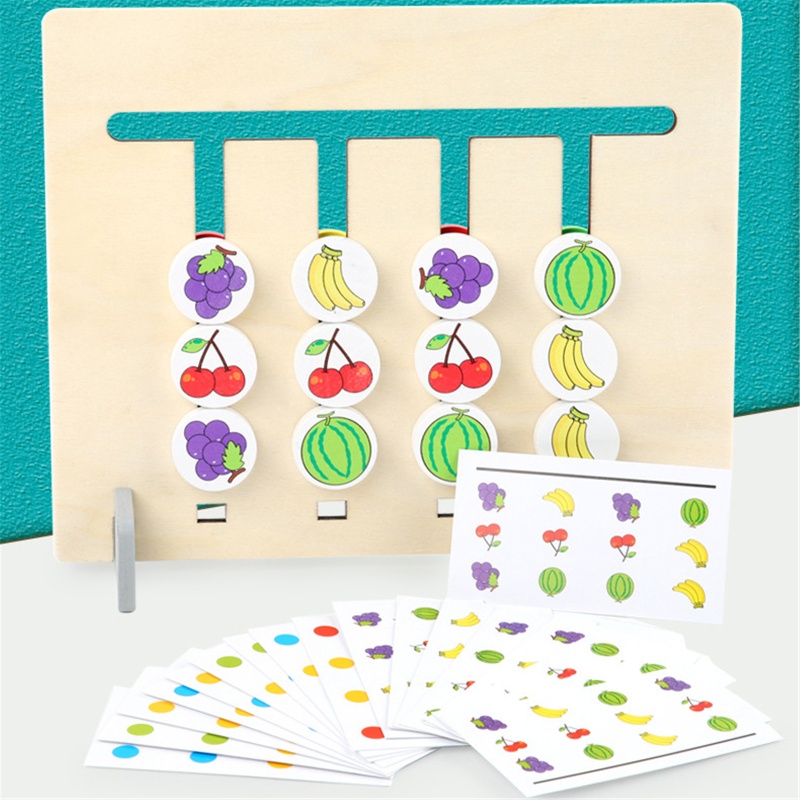 Bộ đồ chơi ghép hình trái cây hai mặt nhiều màu sắc cho bé