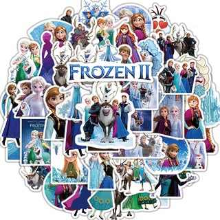 DISNEY Bộ 50 Miếng Dán Chống Thấm Nước Hình Nhân Vật Hoạt Hình Frozen