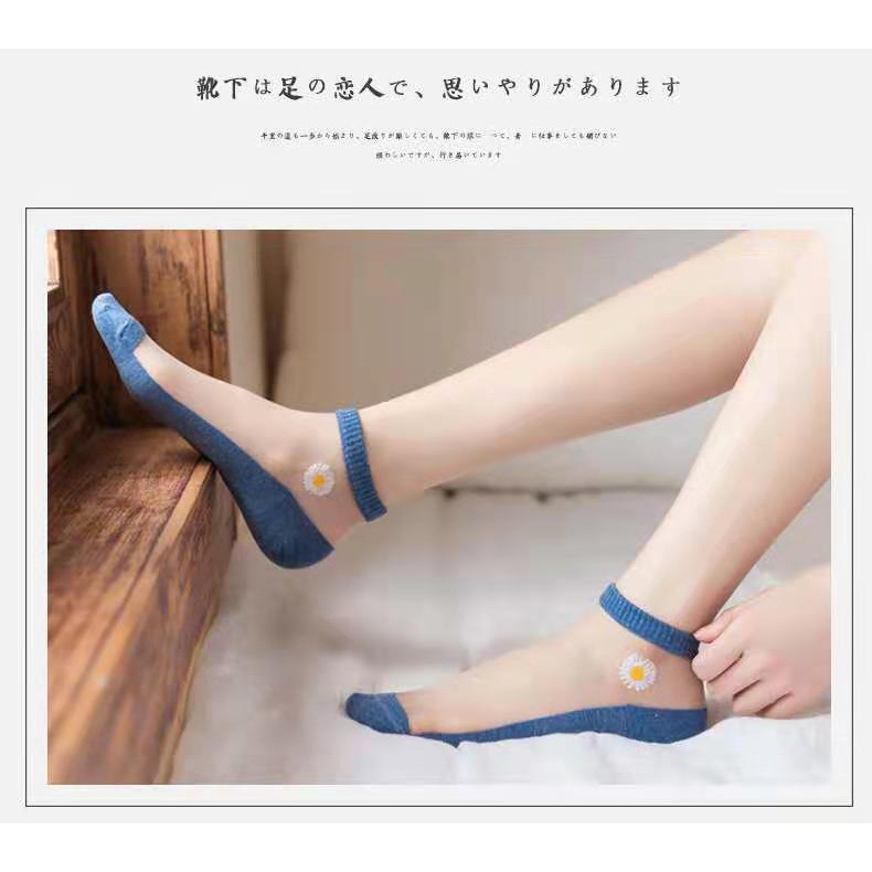 Tất Cúc Hoa Mi Lưới, Tất Hoa Cúc Lưới Nữ Tiện Lợi, Vớ Lưới Hoa Cúc Cổ Ngắn Sang Chảnh