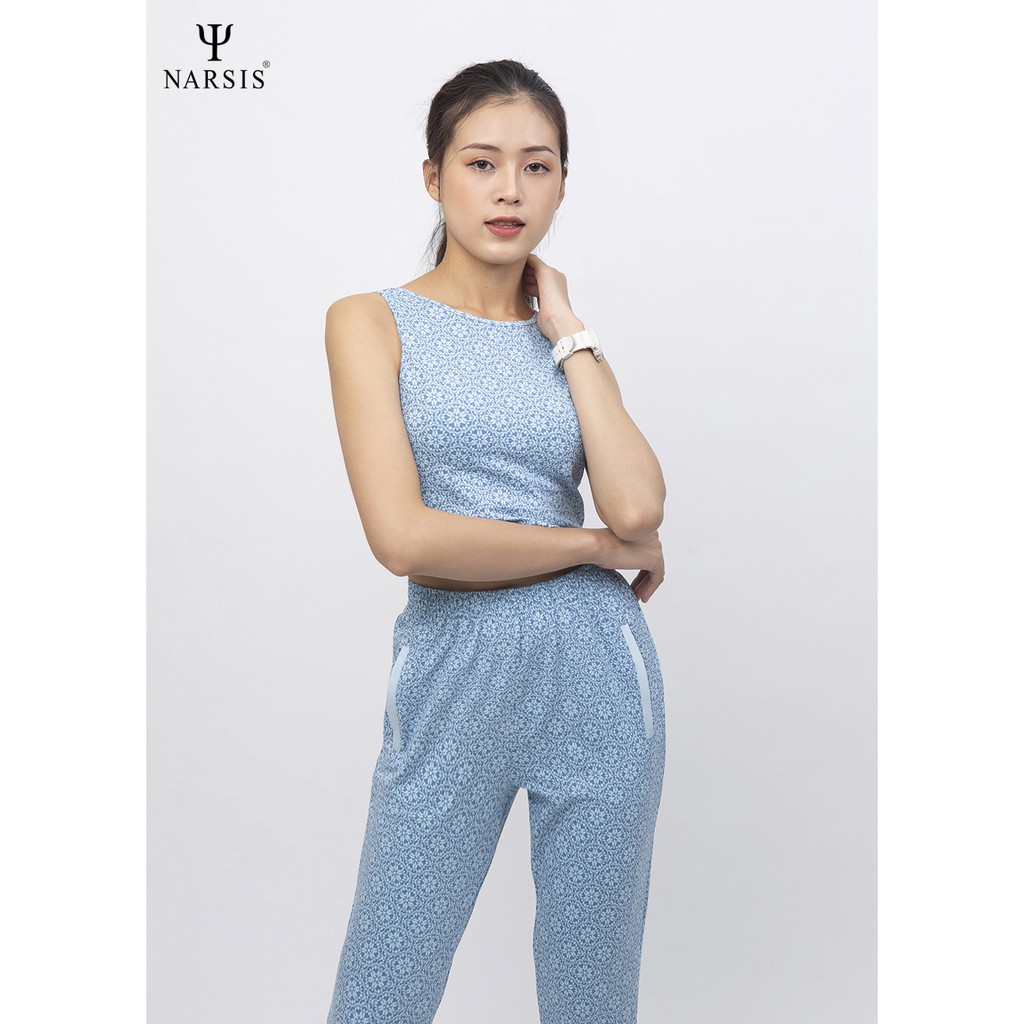 Bộ đồ tập nữ hoa lập thể xanh Narsis H0004