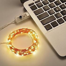 Đèn led dây trang trí phòng ngủ dùng USB, điều khiểu từ xa, dây đèn đom đóm Fairy Light 8 chế độ sáng