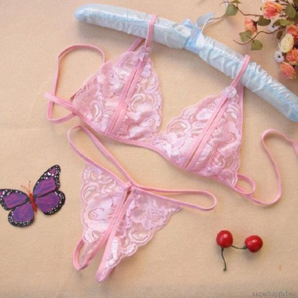 Bộ đồ lót ngủ nữ lọt khe thêu ren phong cách Babydoll gợi cảm | BigBuy360 - bigbuy360.vn