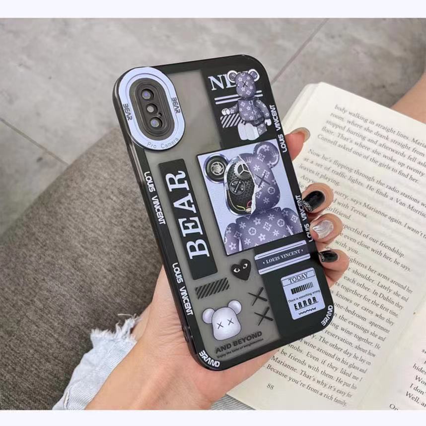 Ốp điện thoại in hình gấu LV thời trang cho Iphone 11 Pro Max 11 7 8 7plus 8plus x Xs Xr Xs Max Se 12 12pro 12ProMax