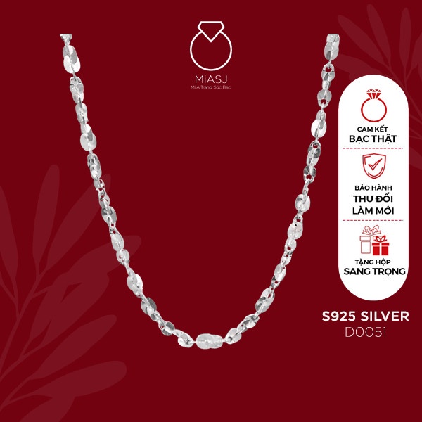 Dây chuyền xoắn nữ bạc Ý S925 MiASJ móc máy siêu sáng nhiều kiểu thời trang cao cấp sang trọng