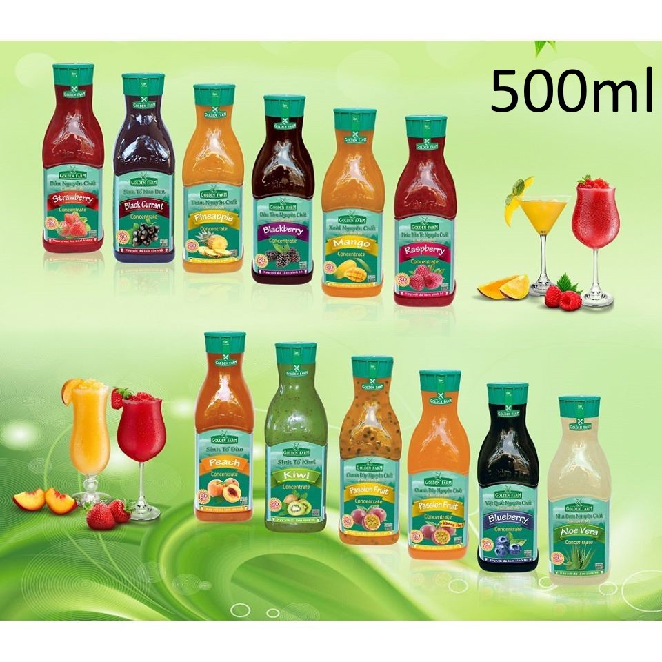 Sinh tố Golden Farm nhiều vị nguyên chất 500ml