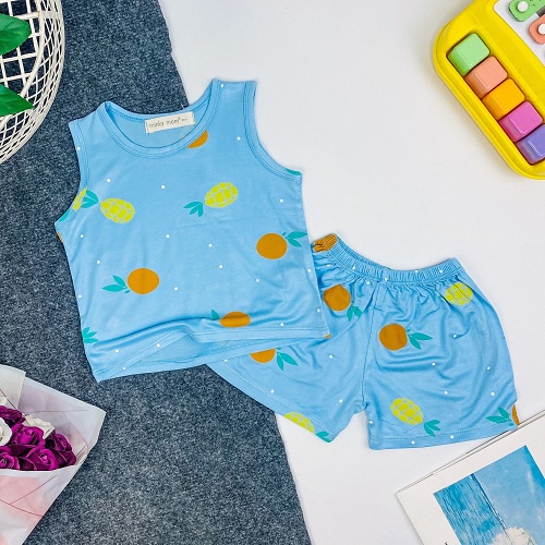 [BÉ 8-20KG] Đồ bộ thun lạnh minkymom mặc hè cho bé họa tiết trái cây mát mẻ - BLTC