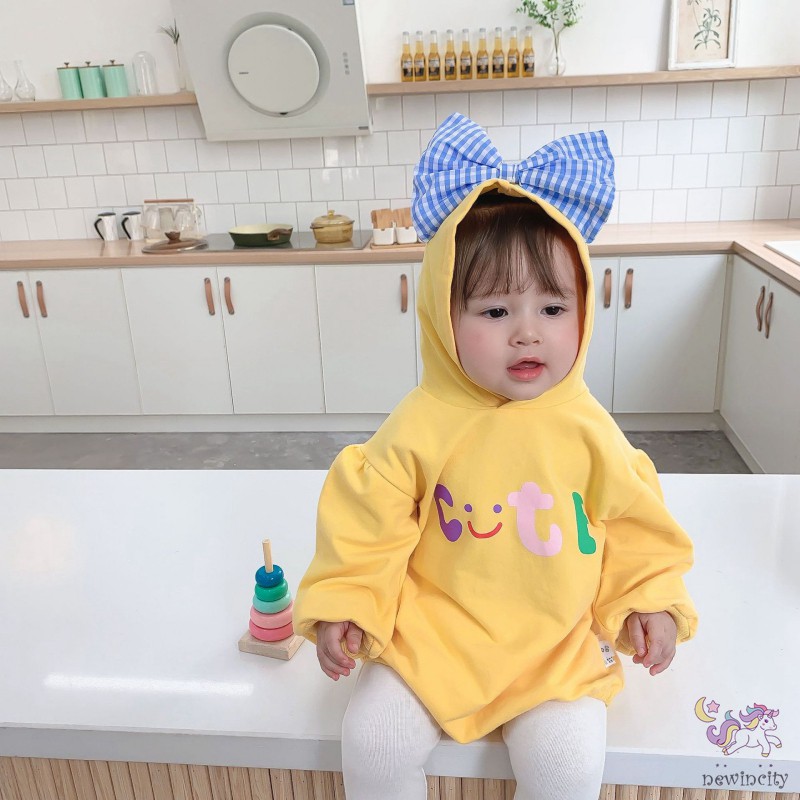 Áo liền quần phối nơ siêu xinh xắn cho bé gái