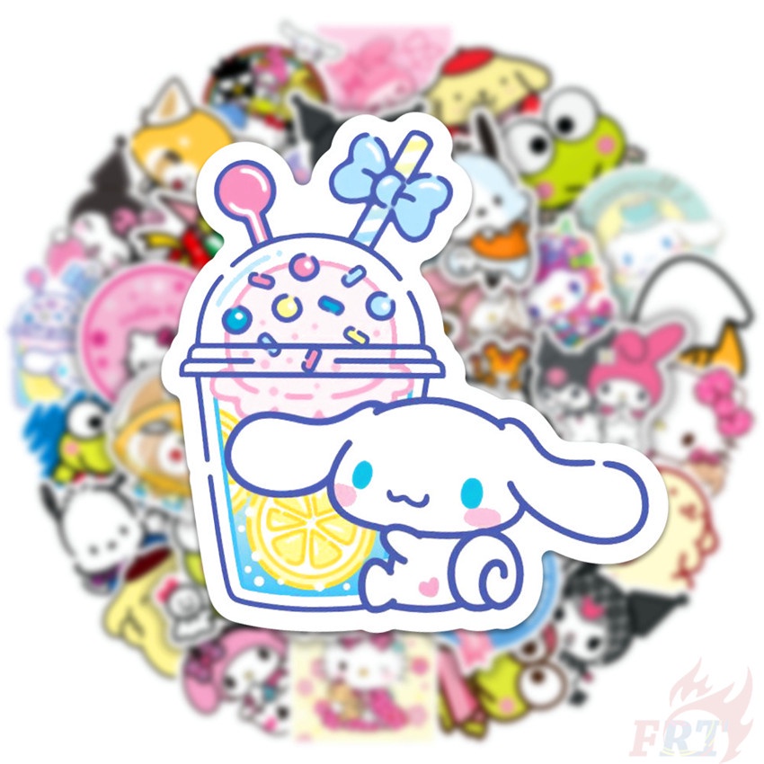 ❉ Sanrio Cartoon Kawaii Character Mixed Series 02 Stickers ❉ 50Pcs/Set Q Melody Kuromi Kerokero Keroppi Cinnamoroll Hello Kitty DIY Fashion Luggage Laptop Skateboard Decals Doodle Stickers
