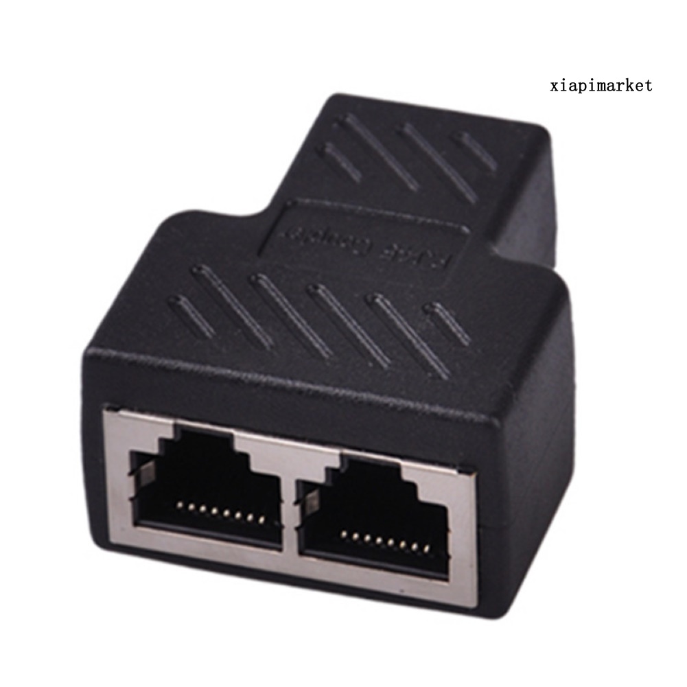 LOP_1 to 2 Way RJ45 Female Splitter Adapter LAN Ethernet Network Cable Connector