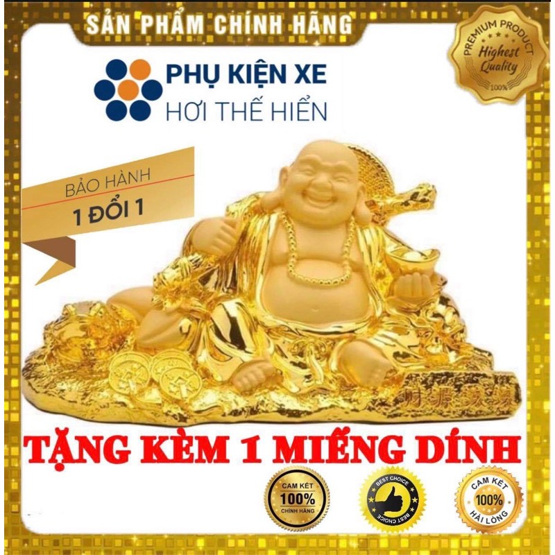 Tượng Phật Di Lặc Lớn Bằng Bột Đá Mạ Vàng Cao Cấp Trang Trí Bàn Làm Việc , Taplo Xe Ô TÔ