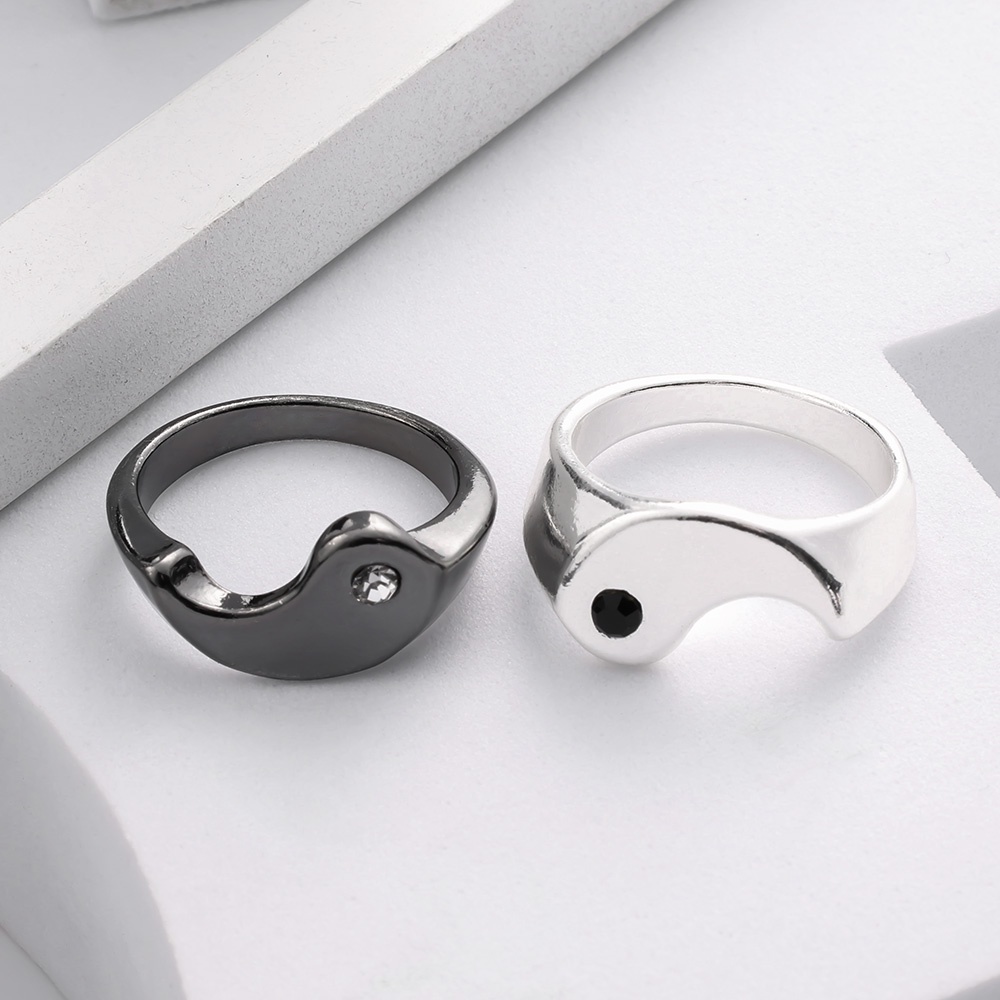 Nhẫn Hợp Kim Đen Phong Cách Cổ Điển Thời Trang Unisex