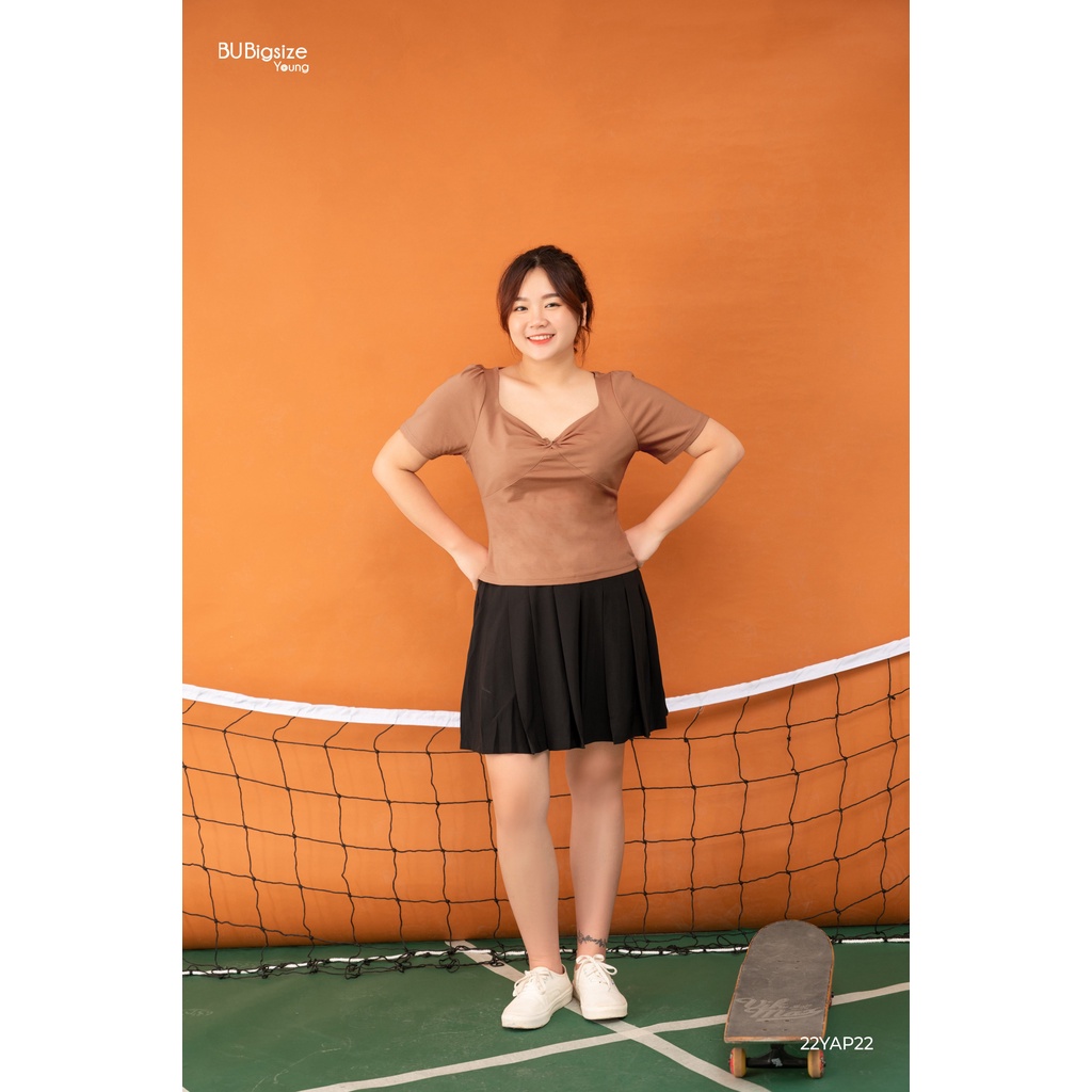 Áo thun khoét trang trí ngực BIGSIZE (55kg đến 95kg) - 22YAP22 - [BU Bigsize Young]