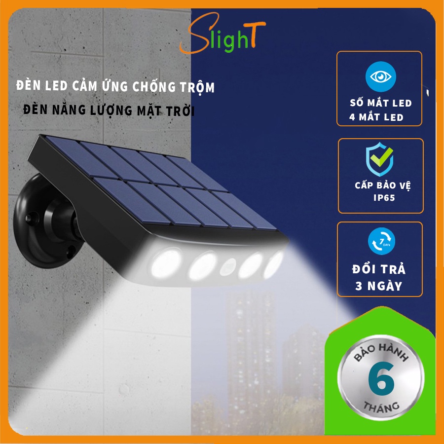 Đèn LED Năng Lượng Mặt Trời Cảm Ứng Chống Trộm - Đèn Giám Sát Giả Camera Cảm Ứng Chuyển Động Cơ Thể