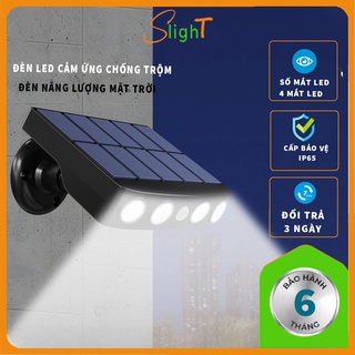 Đèn led năng lượng mặt trời cảm ứng chống trộm - đèn giám sát giả camera cảm ứng chuyển động cơ thể