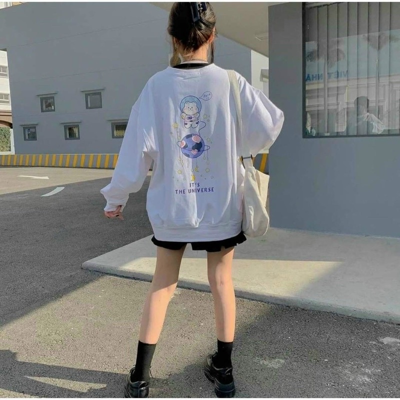 Áo sweater Gấu Uni unisex form rộng chất nỉ bông phong cách Ulzzang