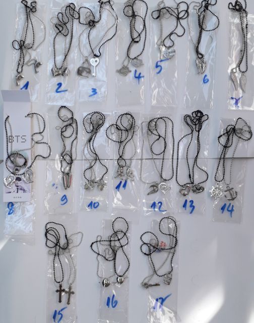 Sét 2 bộ dây chuyền bi 2mm kèm đặc biệt mặt cặp bằng thép không gỉ