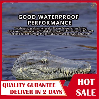 √Ready√Flytec V005 RC Boat 2.4G Remote Control Electric Racing Boat for Pools with Simulation Crocodile Head Spoof Toy