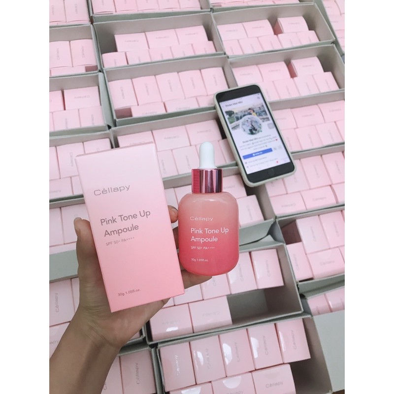 [HÀNG CHUẨN AUTH] Tinh Chất Dưỡng Trắng, Chống Nắng, Căng Bóng Nâng Tông Da Cellapy Pink Tone Up Ampoule