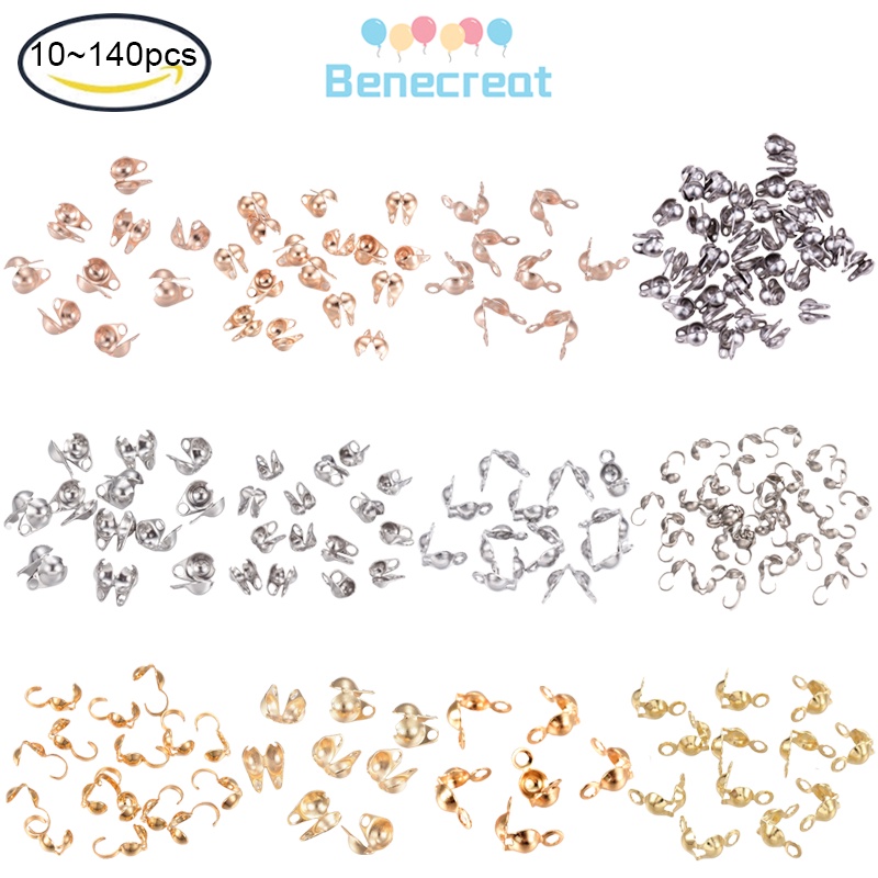Bộ 10/ 50 đầu hạt nút thắt BENECREAT vỏ sò bằng thép không gỉ