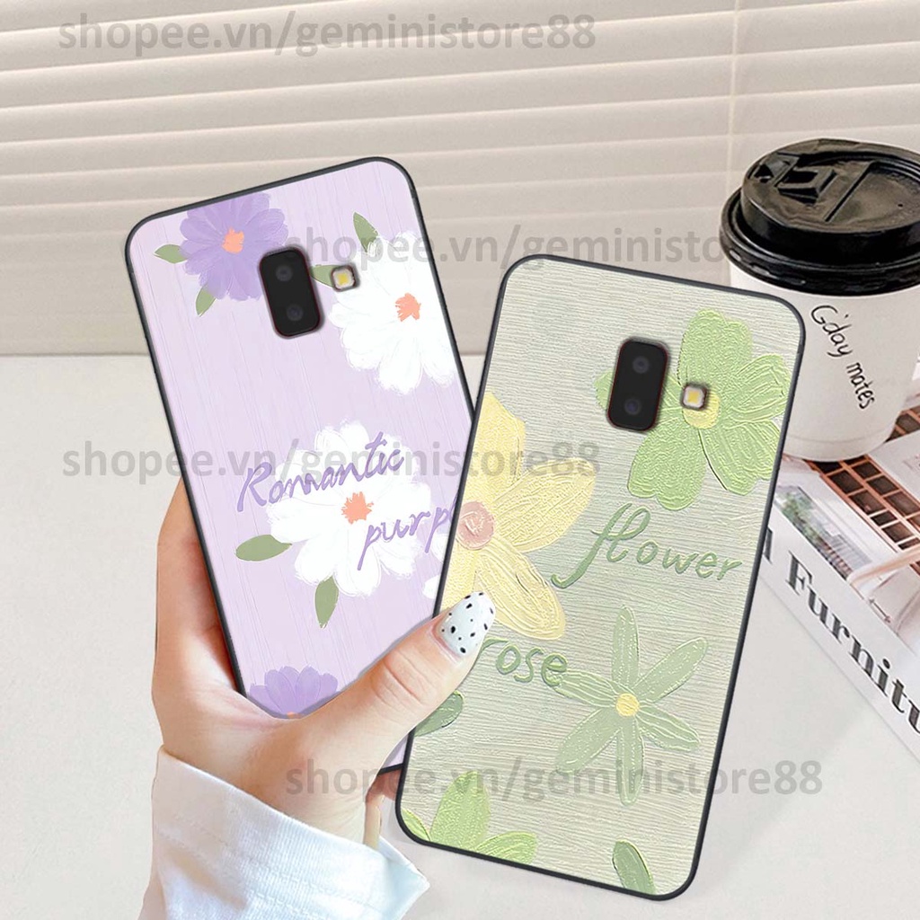 Ốp Samsung J6 2018 / J6 Plus / J6+ in hình hoa lá nhiều màu sắc siêu đẹp, siêu xinh, siêu cá tính
