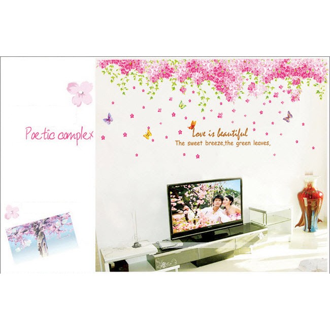 Decal dán tường Giàn đào hạnh phúc