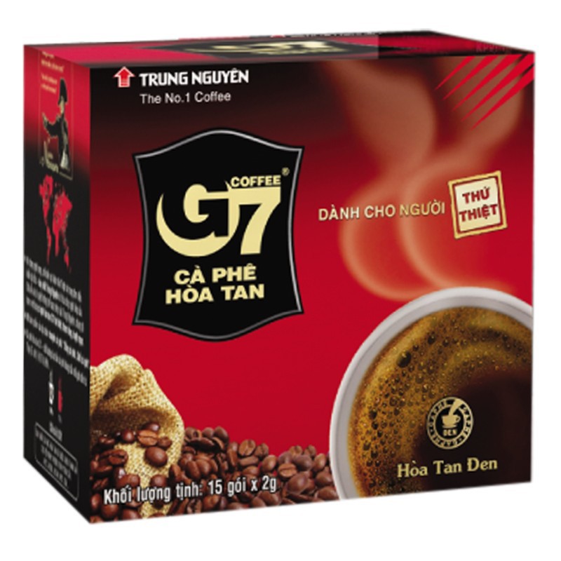 Cà Phê G7 Hòa Tan Đen - Hộp 15 Gói 2gr