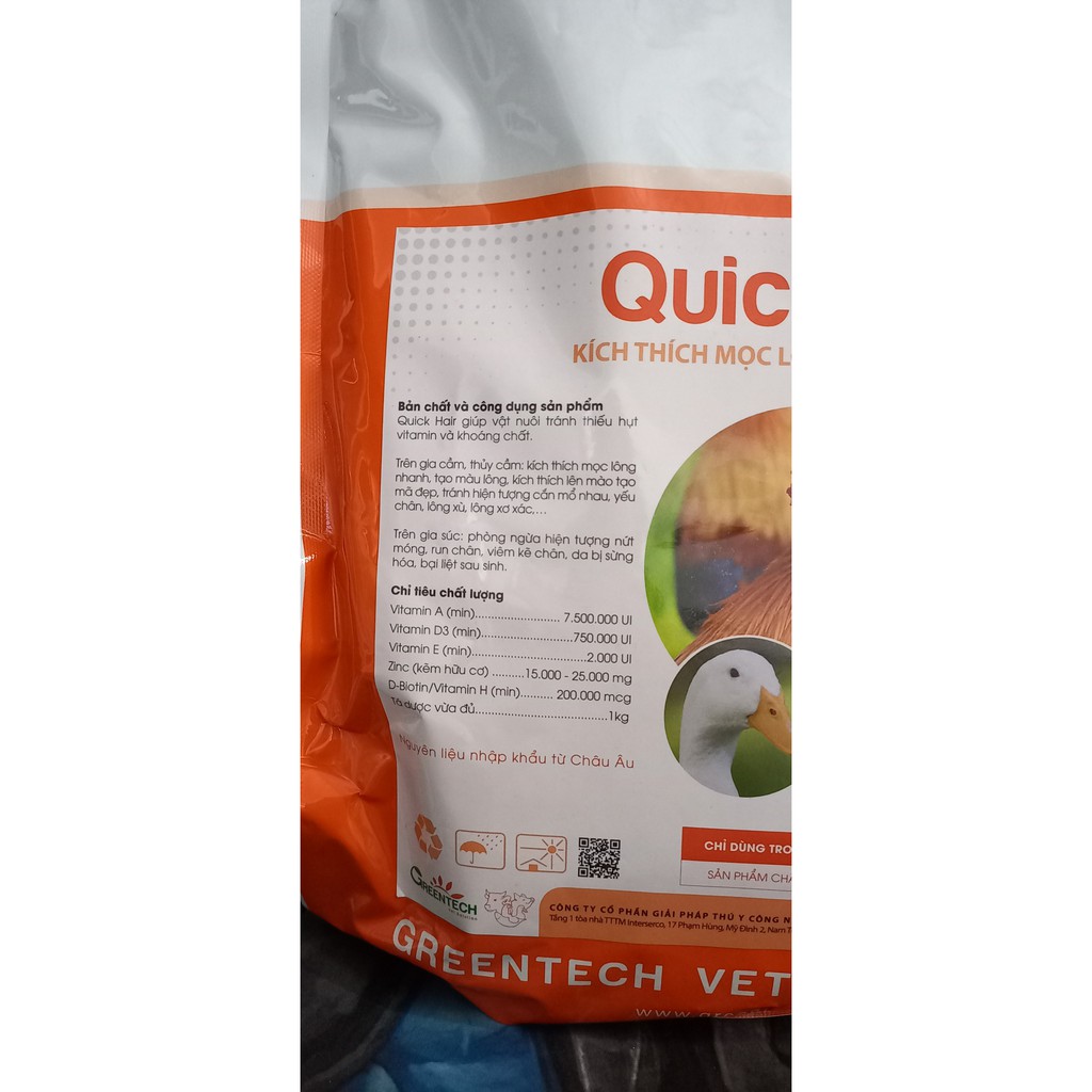 Kích thích mọc lông nhanh gà, vịt, ngan, chim cút Quick hair