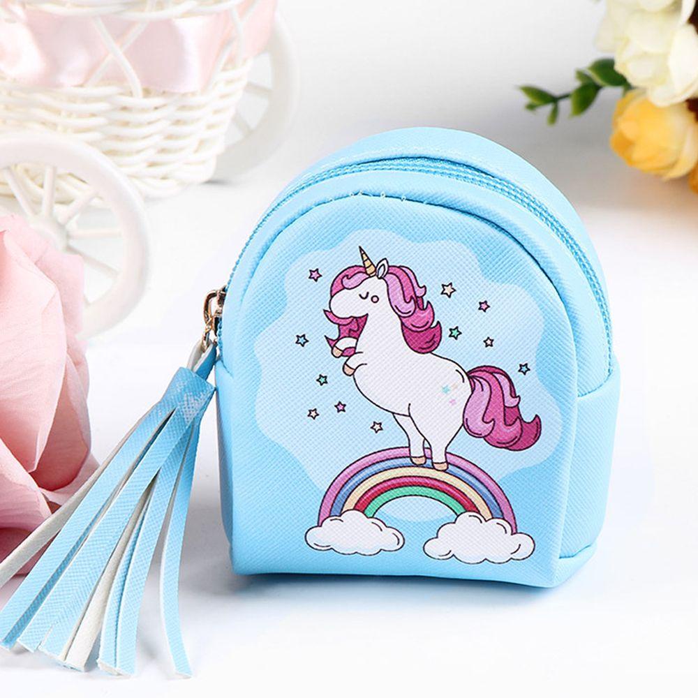 Túi Da PU Đựng Tiền Xu / Tai Nghe In Hình Kỳ Lân Dễ Thương MIHAN1