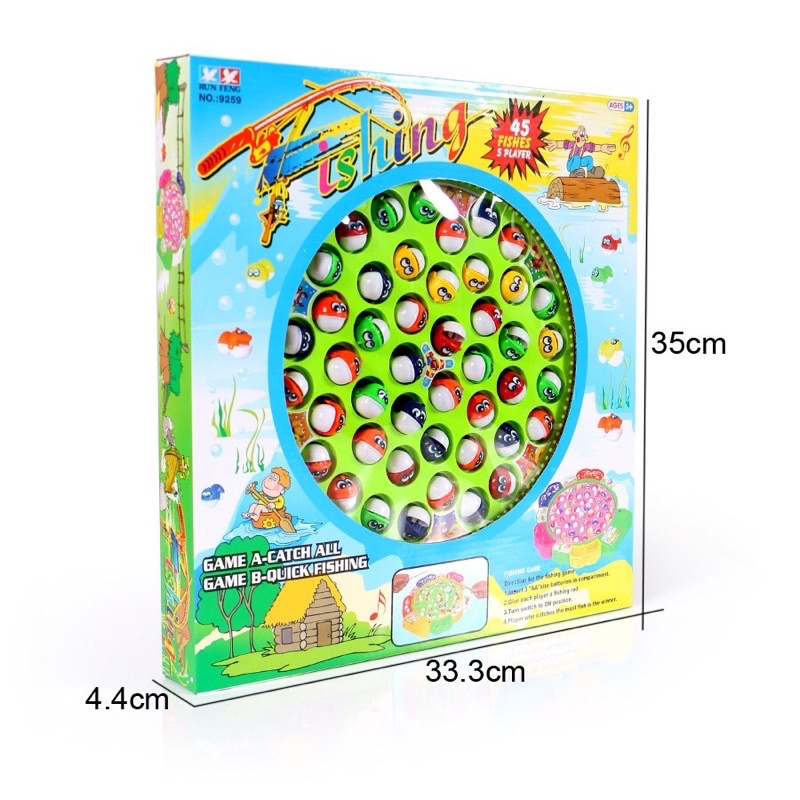 Đồ chơi câu cá cho bé, size lớn 5 cần câu 45 cá , câu cá 45 con , phát nhạc, chất liệu nhựa cao cấp