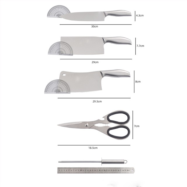 Bộ Dao Nhật, Dao Thái Thịt, Chặt Xương Nhà Bếp Cao Cấp Seki 6 Món Thép Không Gỉ Bảo Hành 20 Năm - XiMart