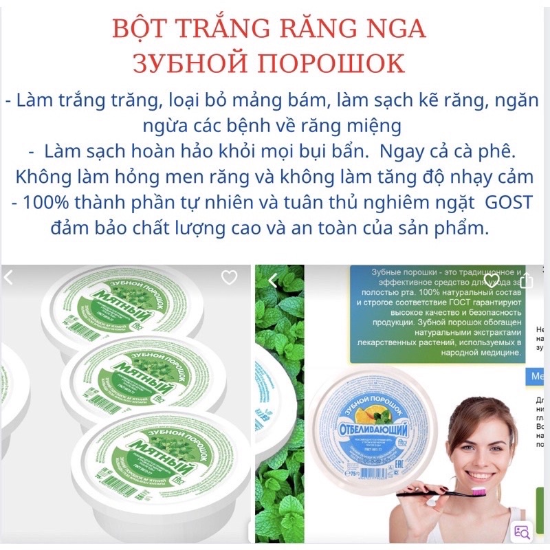 Bột trắng răng Nga