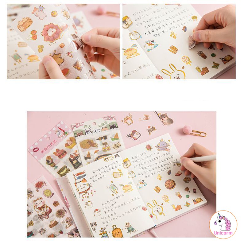 Set 6 Tấm Sticker Giấy Theo Chủ Đề siêu ngộ nghĩnh