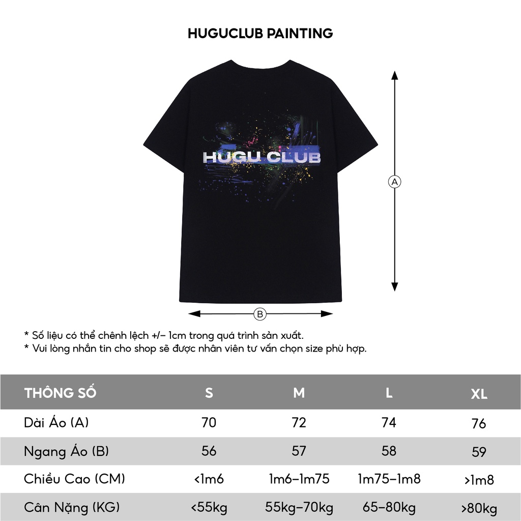 Áo thun unisex HUGU - Club Painting - chất liệu cotton thoáng mát chuẩn form