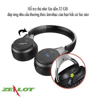 Tai nghe chụp tai bluetooth zealot thể thao giảm tiếng ồn B26T - hàng chính hãng
