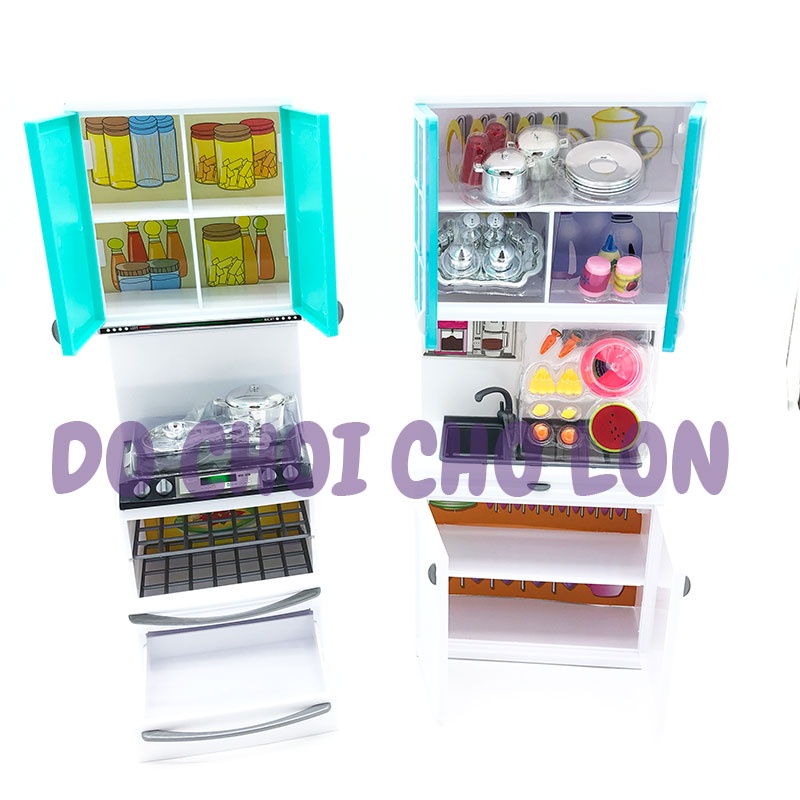 Đồ chơi nhà bếp pin 2 ngăn XANH play at home: bồn rửa,lò nướng QF26214G