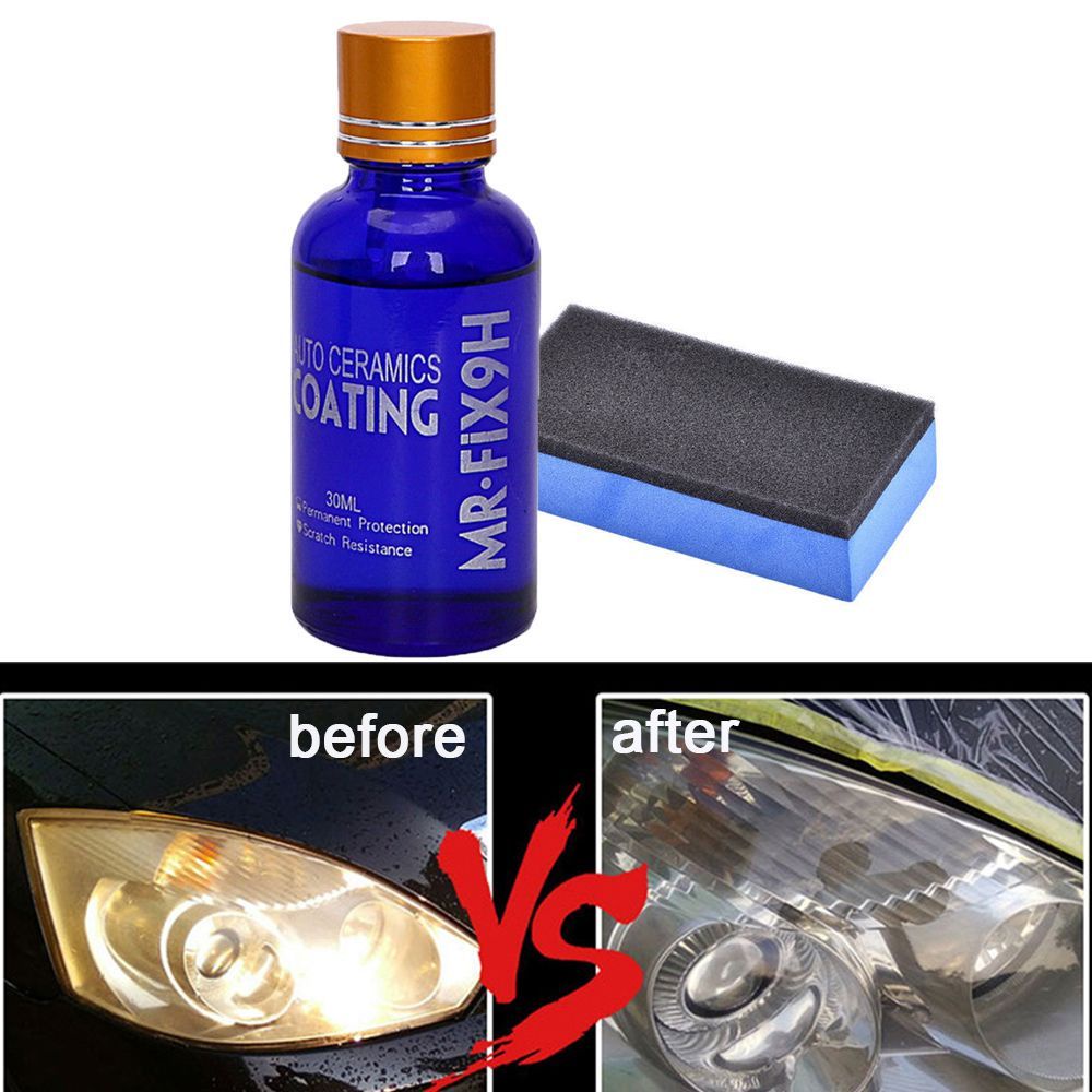Aaron1 Bộ Dung Dịch Đánh Bóng Đèn Pha Ô Tô Nano Chống Trầy Xước Siêu Bền 9h 30ml Nhiều Màu