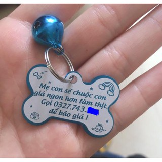 Thẻ khắc tên chó mèo 2 mặt