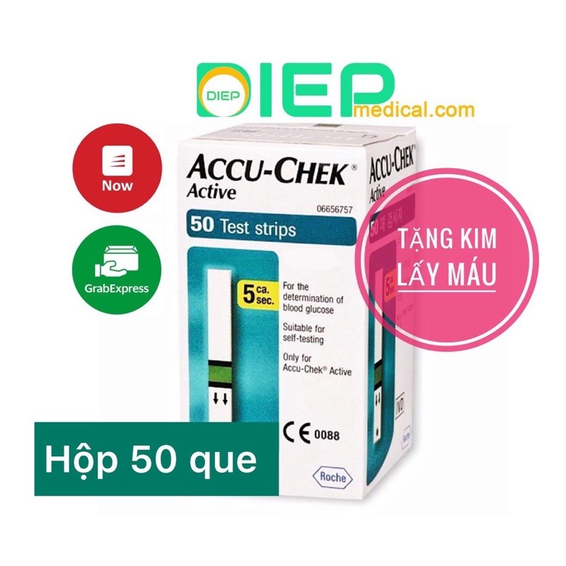 ACCU CHEK ACTIVE 50 QUE - Que thử đường huyết chính hãng Accu-chek Active