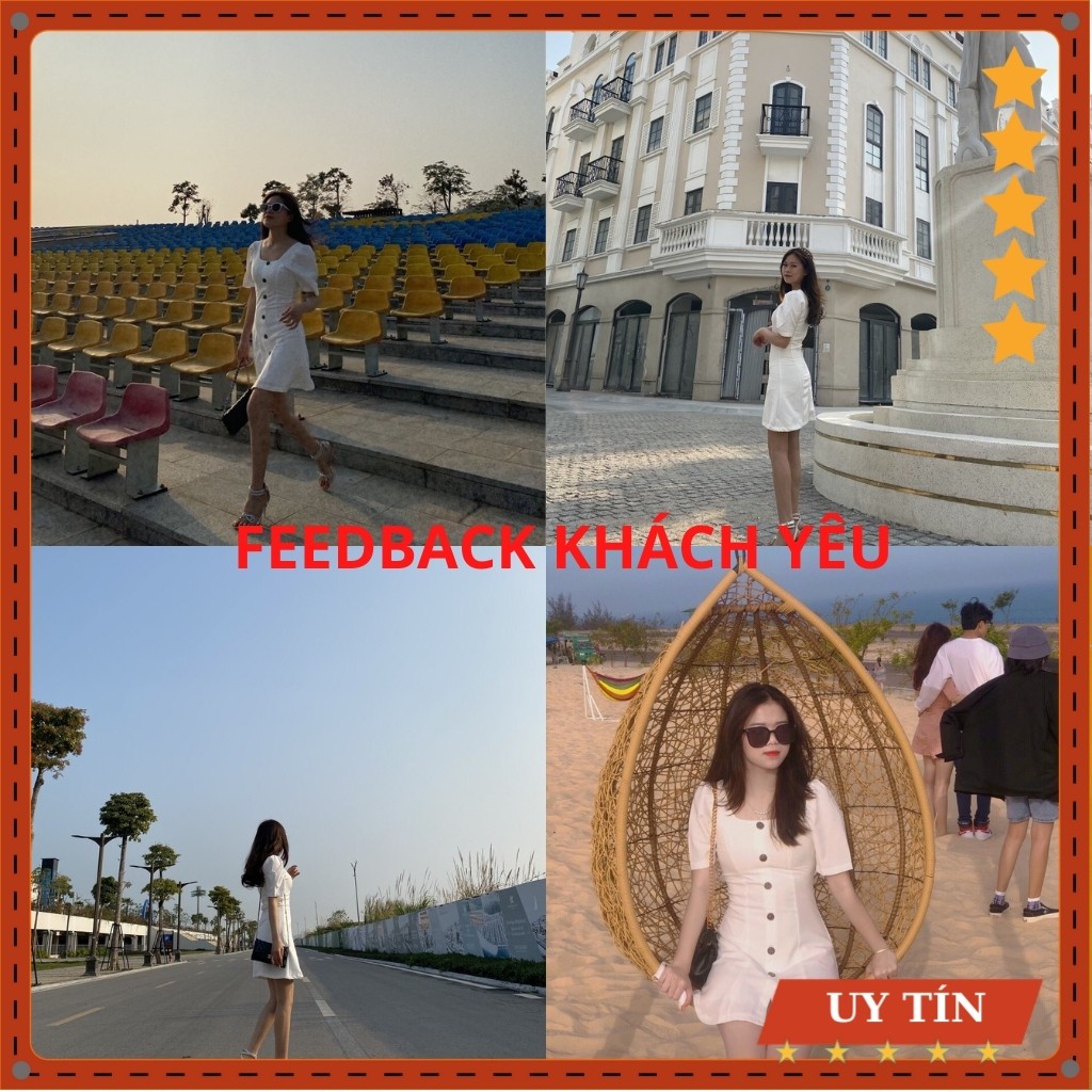 Đầm cổ vuông 6 nút gỗ Eva_home_fashion | BigBuy360 - bigbuy360.vn