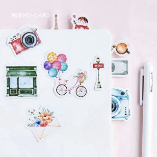Hộp 45 sticker Travel dán trang trí planner scrapbook