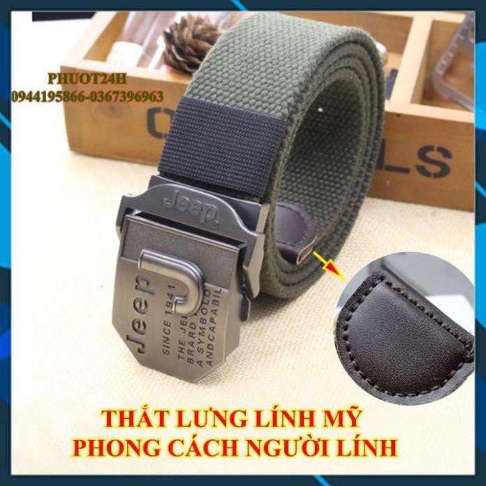 Thắt Lưng Nam LÍNH Mỹ JEEP Cao Cấp - Dây Nịt Nam Quân Đội Vải Bố Đẹp