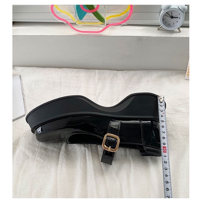 Giày búp bê có đế cao tiểu thư mũi vuông Mary Jane Yannie Lolita