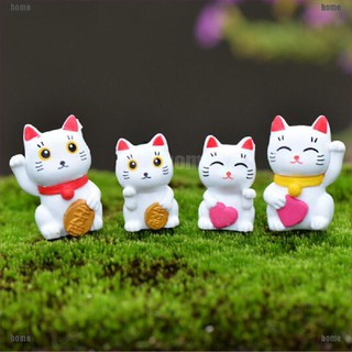 Bộ 4 Mô Hình Chú Mèo May Mắn Dùng Trang Trí
